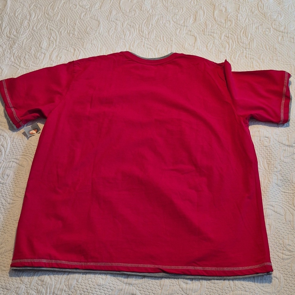 Athletic Works men's Large red with gray trim short sleeve shirt NWT - Picture 5 of 5